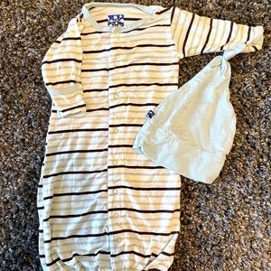 KicKee Pants Striped Newborn Gown